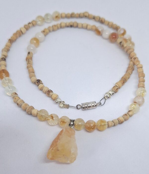 Citrine Crystal Unpolished Pendant 46cm Necklace - Joy Wealth and Abundance - Image 3