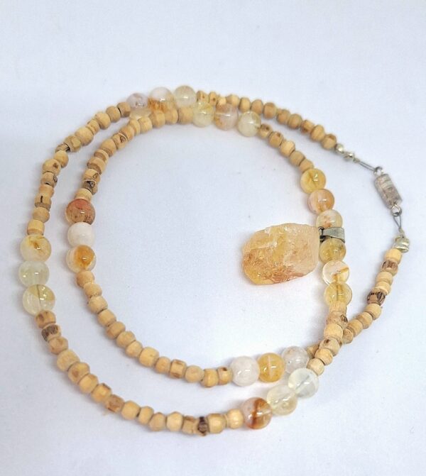 Citrine Crystal Unpolished Pendant 46cm Necklace - Joy Wealth and Abundance - Image 2