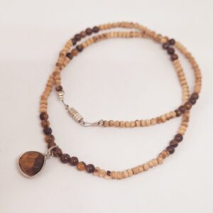 Tigers Eye Crystal Polished Pendant 44cm Necklace - Mental Clarity and Confidence